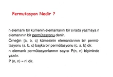 Permütasyon Konu Anlatımı ve İçeriği